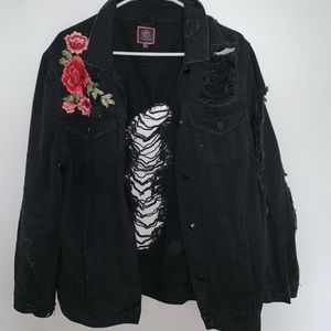Ripped black denim jacket